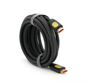 Кабель VEGGIEG HA-5 HDMI-HDMI 4K UHD, 5.0m, v2,0, OD-4.0mm, круглий, Black, коннектор Black-YELLOW Кабель VEGGIEG HA-5 HDMI-HDMI 4K UHD, 5.0m, v2,0, OD-4.0mm, круглий, Black, коннектор Black-YELLOW