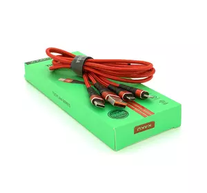 Кабель KSC-296 TUOYUAN charging data cable 3 in 1 Micro / Iphone / Type-C, довжина 1м, Red, BOX Кабель KSC-296 TUOYUAN charging data cable 3 in 1 Micro / Iphone / Type-C, довжина 1м, Red, BOX