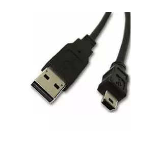 Кабель USB 2.0 (AM / Mini 5 pin) 0.4м, чорний