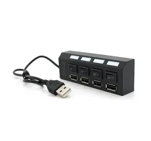 Хаб USB 2.0 4 порти з перемикачами на кожен порт, Black, 480Mbts High Speed, підтримка до 0,5ТВ, живлення від USB, Blister Q100 Хаб USB 2.0 4 порти з перемикачами на кожен порт, Black, 480Mbts High Speed, підтримка до 0,5ТВ, живлення від USB, Blister Q100