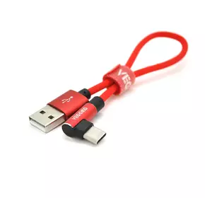 Кабель VEGGIEG UT-20R, Type-C, 2.4A, Red, довжина 0,2 м, BOX Кабель VEGGIEG UT-20R, Type-C, 2.4A, Red, довжина 0,2 м, BOX