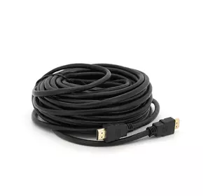Кабель Merlion HDMI-HDMI HIGH SPEED 15m, v1.4, OD-7.5mm, круглий Black, коннектор Black, (Пакет) Q32 Кабель Merlion HDMI-HDMI HIGH SPEED 15m, v1.4, OD-7.5mm, круглий Black, коннектор Black, (Пакет) Q32