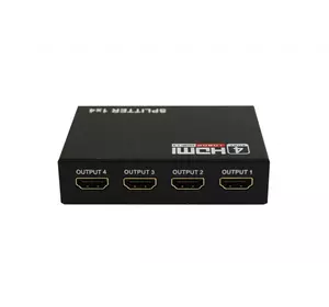 Активний HDMI сплитер 1 => 4 порта, 3D, 1080р, 4K, 1,4 версія, DC5V/2A Q50, Box