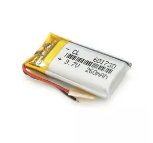 Літій-полімерний акумулятор 6*17*30mm (Li-ion 3.7В 260мА·год) Літій-полімерний акумулятор 6*17*30mm (Li-ion 3.7В 260мА·год)