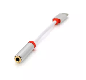 Перехідник KY-201 Type-C(M)/Jack 3.5mm(F), 5см, White/Black, Box Перехідник KY-201 Type-C(M)/Jack 3.5mm(F), 5см, White/Black, Box