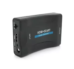 Конвертер HDMI(тато) на SCART(мама), 5V/2A + перехідник, Black, Box, Q250 Конвертер HDMI(тато) на SCART(мама), 5V/2A + перехідник, Black, Box, Q250