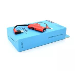 Аудіоконвертор iKAKU KSC-377 MAIQI 4 in 1 audio converter Type-C, Red, Box Аудіоконвертор iKAKU KSC-377 MAIQI 4 in 1 audio converter Type-C, Red, Box