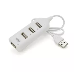 Хаб USB 2.0 4 порти, White, 480Mbts живлення від USB, Blister Q200
