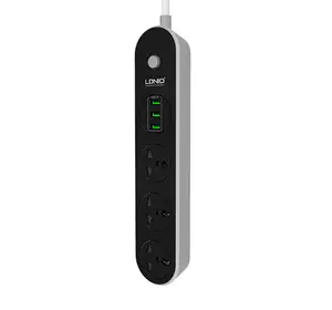 Мережевий фільтр LDNIO SC3301, 3 Розетки + 3 USB, 1.6 м, перетин 3х0,75мм, Black, Box Мережевий фільтр LDNIO SC3301, 3 Розетки + 3 USB, 1.6 м, перетин 3х0,75мм, Black, Box