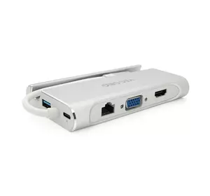 Хаб-конвертор VEGGIEG TC07-S Type-C (тато) на Type-C (мама) + USB3.0 * 3 (мама) + HDMI (мама) + RJ45, 10см, Silver, Box Хаб-конвертор VEGGIEG TC07-S Type-C (тато) на Type-C (мама) + USB3.0 * 3 (мама) + HDMI (мама) + RJ45, 10см, Silver, Box