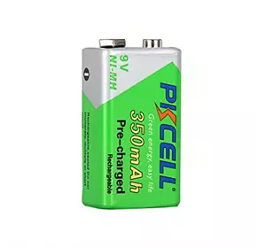 Акумулятор PKCELL 9V/350mAh, крона, NiMH Rechargeable Battery, 1 штука у блістері ціна за блістер Q10