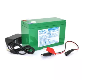 Акумуляторна батарея літієва QiSuo 12V 8A з елементами Li-ion 18650 (150X64,5X97,7) + зарядний пристрій 12,6V/1A + крокодили Акумуляторна батарея літієва QiSuo 12V 8A з елементами Li-ion 18650 (150X64,5X97,7) + зарядний пристрій 12,6V/1A + крокодили