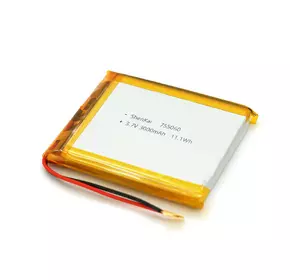 Літій-полімерний акумулятор 7.5*50*60mm (Li-ion 3.7В 3000мА·год) Літій-полімерний акумулятор 7.5*50*60mm (Li-ion 3.7В 3000мА·год)