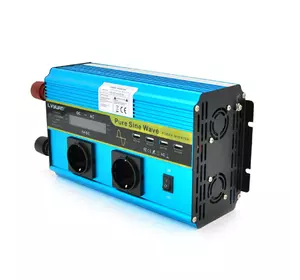 Інвертор напруги LYF-2000P (2000/4000W), 12/230V з правильною синусоїдою, 2 Shuko, 4*USB (DC: 5V/2.4A), клем+проводи, remote control, BOX Інвертор напруги LYF-2000P (2000/4000W), 12/230V з правильною синусоїдою, 2 Shuko, 4*USB (DC: 5V/2.4A), клем+проводи, remote control, BOX