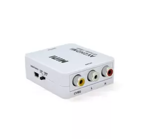 Конвертер Mini, AV to HDMI, ВХІД 3RCA(мама) на ВИХІД HDMI(мама), 720P/1080P, White, BOX Конвертер Mini, AV to HDMI, ВХІД 3RCA(мама) на ВИХІД HDMI(мама), 720P/1080P, White, BOX