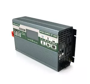 Інвертор напруги Demuda DMDPSW-2000W, 12V/220V, 2000W з правильною синусоїдою, 2 універсальні розетки, 2 USB, Rj 45, клемні дроти, Q4 Інвертор напруги Demuda DMDPSW-2000W, 12V/220V, 2000W з правильною синусоїдою, 2 універсальні розетки, 2 USB, Rj 45, клемні дроти, Q4
