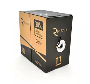 Кабель КНП UTP (4*2*0.51)4p 24 AWG, Ritar,(CCA), ізоляція ПВХ+ПЕ, для зовн.робіт, 305м, Black, Corton BOX(400x400x470) Q2 Кабель КНП UTP (4*2*0.51)4p 24 AWG, Ritar,(CCA), ізоляція ПВХ+ПЕ, для зовн.робіт, 305м, Black, Corton BOX(400x400x470) Q2