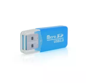 Кардридер універсальний MERLION CRD-1BL TF/Micro SD, USB2.0, Blue, OEM Q1500 Кардридер універсальний MERLION CRD-1BL TF/Micro SD, USB2.0, Blue, OEM Q1500