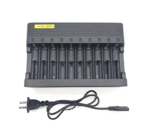 Зарядний пристрій універсальний MS-10810A, 10 каналів LED інд., підтримує Li-ion AA (R6), ААA (R03), 16340,18650