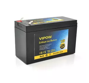 Акумуляторна батарея літієва Vipow 12 V 12Ah з елементами Li-ion 18650 з вбудованою ВМS платою, (3S6P) (151х65х94(100))мм, Q20 Акумуляторна батарея літієва Vipow 12 V 12Ah з елементами Li-ion 18650 з вбудованою ВМS платою, (3S6P) (151х65х94(100))мм, Q20