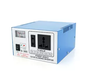 Інвертор напруги S-300 (DC:150W), 12/220 з апроксимованою синусоїдою, 2 універсальна розетка, крокодили, Q12 Інвертор напруги S-300 (DC:150W), 12/220 з апроксимованою синусоїдою, 2 універсальна розетка, крокодили, Q12