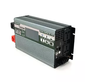 Інвертор напруги Demuda DMDPSW-1000W, 12V/220V, 1000W з правильною синусоїдою, 2 універсальні розетки, 2 USB, Rj 45, клемні дроти, Q6 Інвертор напруги Demuda DMDPSW-1000W, 12V/220V, 1000W з правильною синусоїдою, 2 універсальні розетки, 2 USB, Rj 45, клемні дроти, Q6