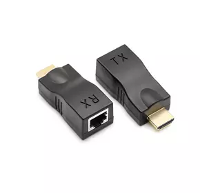 Одноканальний пасивний подовжувач HDMI сигналу по UTP кабелю по одній витій парі. Дальність передачі: до 30метров, 720P-cat5e, 1080Р- cat6e, Black Одноканальний пасивний подовжувач HDMI сигналу по UTP кабелю по одній витій парі. Дальність передачі: до 30метров, 720P-cat5e, 1080Р- cat6e, Black