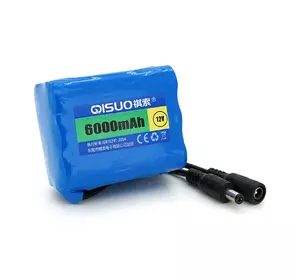 Акумуляторна батарея літієва QiSuo 12V 6A з елементами Li-ion 18650, DC5.5x2.1, (55x41x67mm) Акумуляторна батарея літієва QiSuo 12V 6A з елементами Li-ion 18650, DC5.5x2.1, (55x41x67mm)
