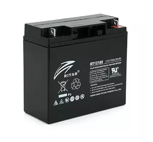 Акумуляторна батарея AGM RITAR RT12180BL5, Black Case, 12V 18.0Ah (181х77х167) Q4 Акумуляторна батарея AGM RITAR RT12180BL5, Black Case, 12V 18.0Ah (181х77х167) Q4