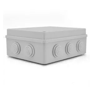 Коробка розподільна зовнішня YOSO 200x155x80 IP65 колір білий, 10 отворів, соски в комплекті, BOX, Q60