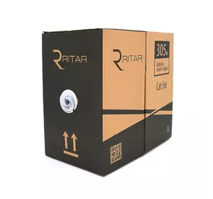 Кабель КВПЕ FTP-cat.6 (4 * 2 * 0.54), Ritar, (CU), для внутр. робіт, 305м, White, Corton BOX, Q2 Кабель КВПЕ FTP-cat.6 (4 * 2 * 0.54), Ritar, (CU), для внутр. робіт, 305м, White, Corton BOX, Q2