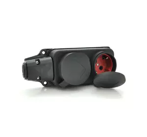 Колодка PiPo PP / SP-3132/2/44/16B, 16А, 220-240В, IP44, з заглушкою, із заземленням 2 гнізда, каучук, чорний, Q25 Колодка PiPo PP / SP-3132/2/44/16B, 16А, 220-240В, IP44, з заглушкою, із заземленням 2 гнізда, каучук, чорний, Q25