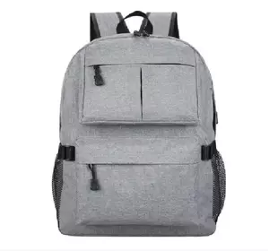 Рюкзак для ноутбука 15.6 ", матеріал нейлон, вихід під USB-кабель, сірий, Q50