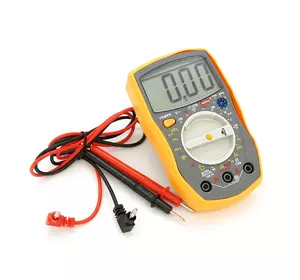 Мультиметр HAOYUE DT-33B Вимірювання: V (AC/DC), A (AC/DC), Ω. Функції: продзвонювання, тест діодів. Мультиметр HAOYUE DT-33B Вимірювання: V (AC/DC), A (AC/DC), Ω. Функції: продзвонювання, тест діодів.