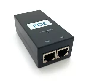 POE інжектор 12V 2A (24Вт) з портами Ethernet 10/100 Мбіт / с + кабель живлення 1,0м