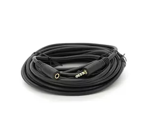 Подовжувач Audio DC3.5 тато-мама 10.0м, Premium GOLD Stereo Jack, (круглий) Black cable, Пакет Q120 Подовжувач Audio DC3.5 тато-мама 10.0м, Premium GOLD Stereo Jack, (круглий) Black cable, Пакет Q120