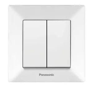 Вимикач Panasonic Arkedia Slim двоклавішний, білий Вимикач Panasonic Arkedia Slim двоклавішний, білий