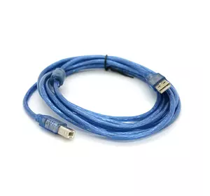 Кабель USB 2.0 RITAR AM/BM, 3.0m, 1 ферит, прозорий синій Кабель USB 2.0 RITAR AM/BM, 3.0m, 1 ферит, прозорий синій