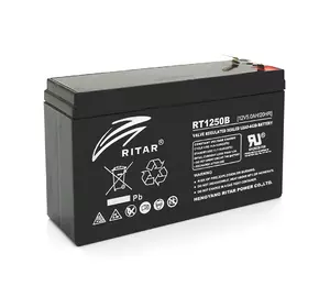 Акумуляторна батарея AGM RITAR RT1250BL, Black Case, 12V 5.0Ah (150 х 50 х 93) Q10 Акумуляторна батарея AGM RITAR RT1250BL, Black Case, 12V 5.0Ah (150 х 50 х 93) Q10