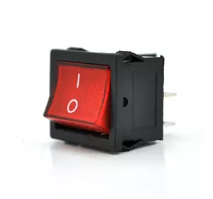 Перемикач ON-OFF KCD1-104, 250VAC/6A, 4 контакти, RED, Q100 Перемикач ON-OFF KCD1-104, 250VAC/6A, 4 контакти, RED, Q100