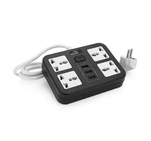 Мережевий фільтр ТВ-Т15, 4 розетки + 3 USB, 2 м, перетин 3х0, 75мм, 2500W, Black, Box Мережевий фільтр ТВ-Т15, 4 розетки + 3 USB, 2 м, перетин 3х0, 75мм, 2500W, Black, Box