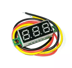 Цифровий вольтметр, діапазон вимірювань 0 -100V, 0.28", три дроти, Green Цифровий вольтметр, діапазон вимірювань 0 -100V, 0.28", три дроти, Green