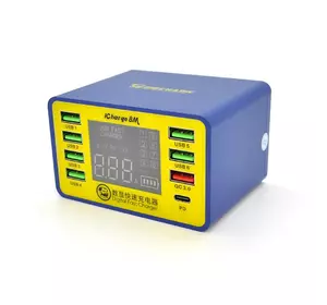 Зарядні станція з цифровою індикацією MECHANIC iCharge 8M , 6*USB-A, QC3.0-5В3.4А,9В2.3A,12В1.5А, PD3.1-5В3.4.А,9В2.3A,12В1.5А, 220V/50W.134*105*65mm Зарядні станція з цифровою індикацією MECHANIC iCharge 8M , 6*USB-A, QC3.0-5В3.4А,9В2.3A,12В1.5А, PD3.1-5В3.4.А,9В2.3A,12В1.5А, 220V/50W.134*105*65mm