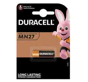 Батарейка лужна DURACELL MN27 BLN, 1шт в блістері, ціна за блістер Батарейка лужна DURACELL MN27 BLN, 1шт в блістері, ціна за блістер