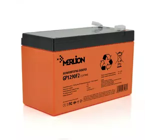Акумуляторна батарея MERLION AGM GP1290F2 PREMIUM 12 V 9 Ah (150 x 65 x 95 (100)) Orange Q10 Акумуляторна батарея MERLION AGM GP1290F2 PREMIUM 12 V 9 Ah (150 x 65 x 95 (100)) Orange Q10