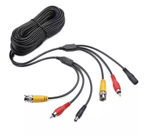 Патчкорд комбінований коаксіальний + живлення + звук BNC + DC + AV 15m, чорний, Q50 Патчкорд комбінований коаксіальний + живлення + звук BNC + DC + AV 15m, чорний, Q50
