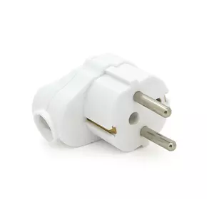 Вилка із заземленням кутова з кільцем, розбірна SQ-GP-003, 16А 220V, White, Q200 Вилка із заземленням кутова з кільцем, розбірна SQ-GP-003, 16А 220V, White, Q200