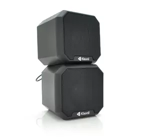 Колонки 2.0 Kisonli KS-02, для ПК і ноутбука, USB + 3.5mm, 2x3W, 20Hz- 20KHz, Black, BOX, Q50 Колонки 2.0 Kisonli KS-02, для ПК і ноутбука, USB + 3.5mm, 2x3W, 20Hz- 20KHz, Black, BOX, Q50