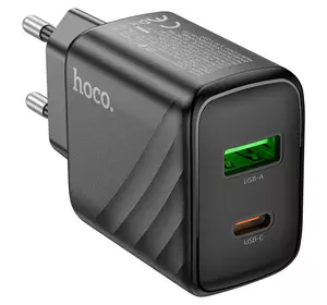 СЗУ 110-240V HOCO CS23A USB-C+USB, 30W, Black, Box СЗУ 110-240V HOCO CS23A USB-C+USB, 30W, Black, Box