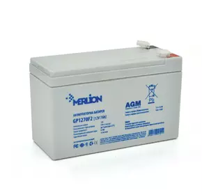 Акумуляторна батарея MERLION AGM GP1270F2 12 V 7Ah ( 150 x 65 x 95 (100) ) White Q10/480 Акумуляторна батарея MERLION AGM GP1270F2 12 V 7Ah ( 150 x 65 x 95 (100) ) White Q10/480